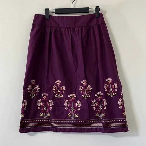 Talbots Purple Beaded Embroidered Pencil Skirt Size 14 - Picture 1 of 7